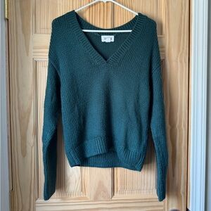 PINK Victoria's Secret Dark Green V-Neck Sweater